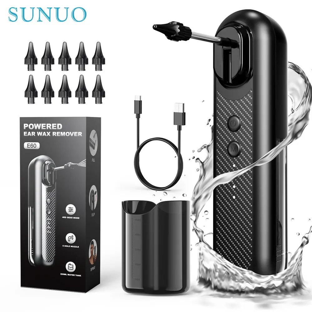 Ear Wax Cleaner Electric Ear Wax Removal Tool 4 Modes Water Powered Ear Wax Cleaner Earwax Removal Kit Ear Irrigation Ear Care