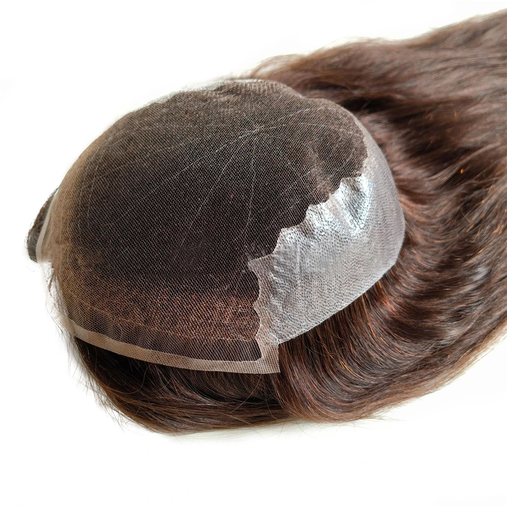 Women\'s Wigs Lace&Pu Human Hair Capillary Prosthesis Men Toupee Customized Q6 Long Wig Natural Hairline Male Hairpiece Man Wig