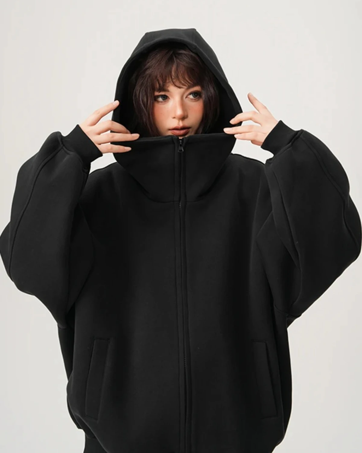 سترة بقلنسوة ثقيلة الوزن من American High Street تناسب الخريف بتصميم العلامة التجارية العصرية للزوجين سترة مفتوحة #2