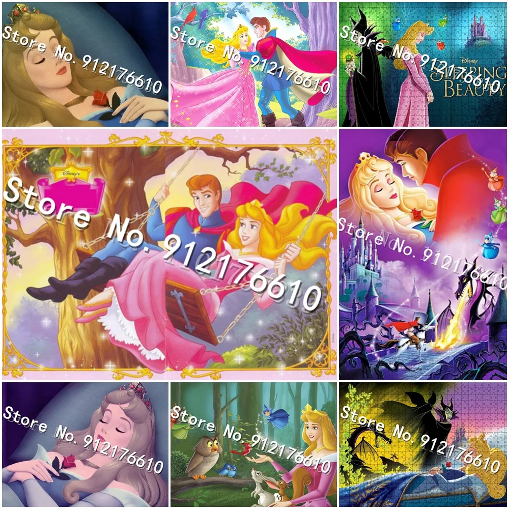 Sleeping Beauty 500 Piece Jigsaw Puzzles Disney Princess Cartoon Movie Puzzle Paper Decompress Educational Toys Kids Gifts