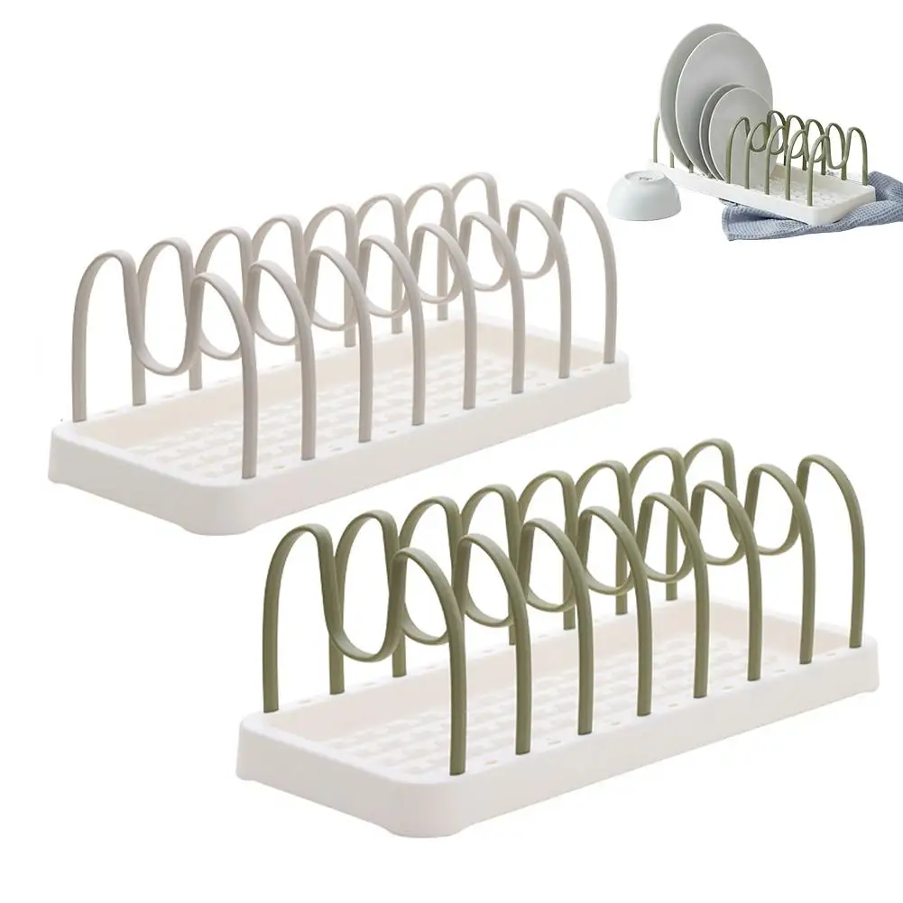 Adjustable Kitchen Dish Drying Rack Multifunctional Pot Lid Holder Space Saving Plates Bowl Drainer Shelf Cabinet Organizer