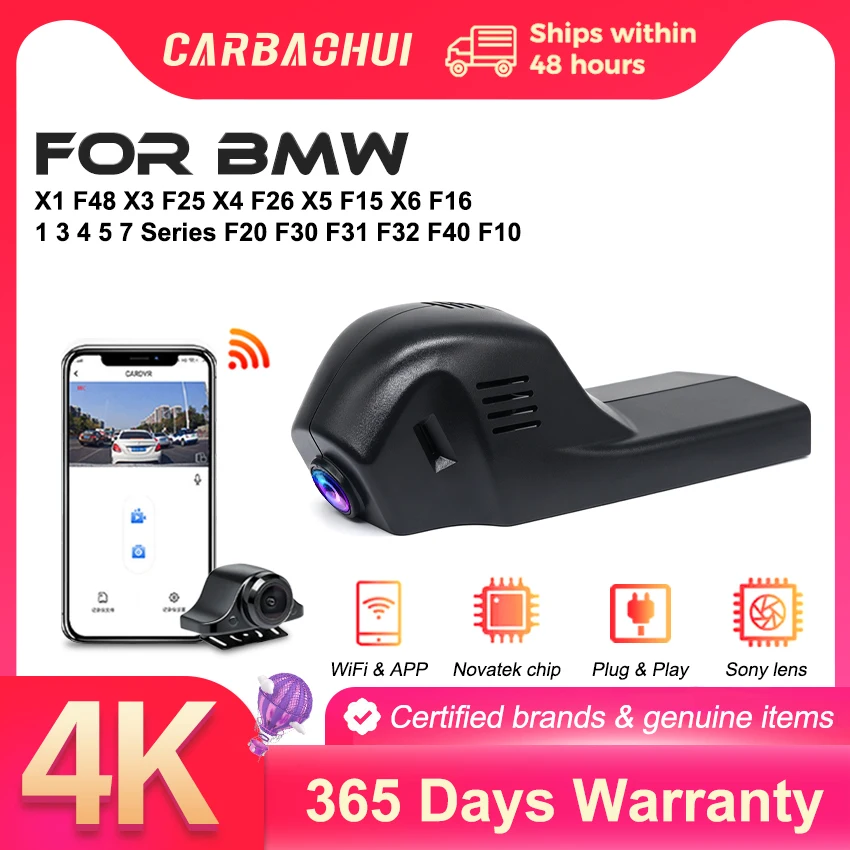 4K Car DVR WIFI Dash Cam Camera For BMW X1 F48 X3 F25 X4 F26 X5 F15 X6 F16 1 3 4 5 7 Series F20 F30 F31 F32 F40 F10 High Quality