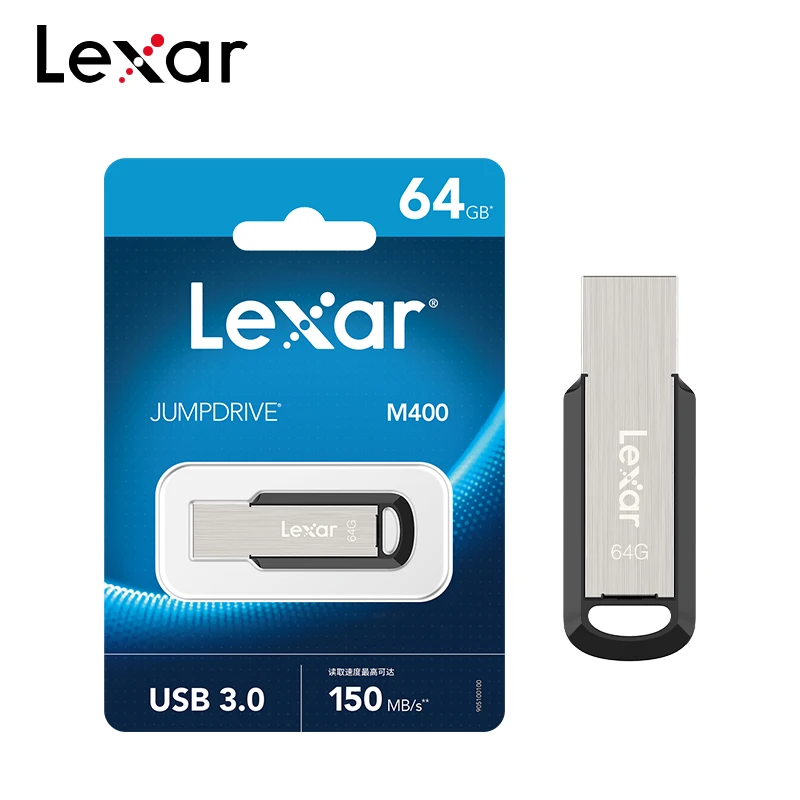 Оригинальная флешка Lexar JumpDrive M400 USB 3.0, 32 ГБ, максимальная скорость чтения 130 МБ/с, карты памяти 64 ГБ, 128 ГБ, 256 ГБ, металлический корпус, USB-накопитель для ПК.