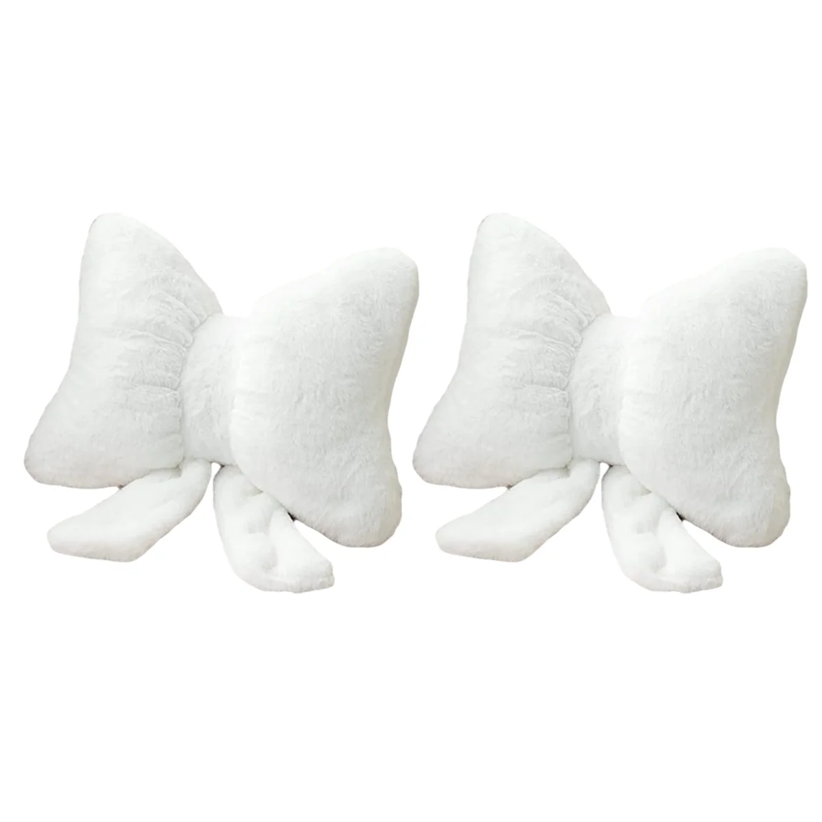 Bow Pillow Bow Shape Pillow, Soft Bow Waist Pillow, Home Car Back Cushion Sofa Bed Office Car Decoration White