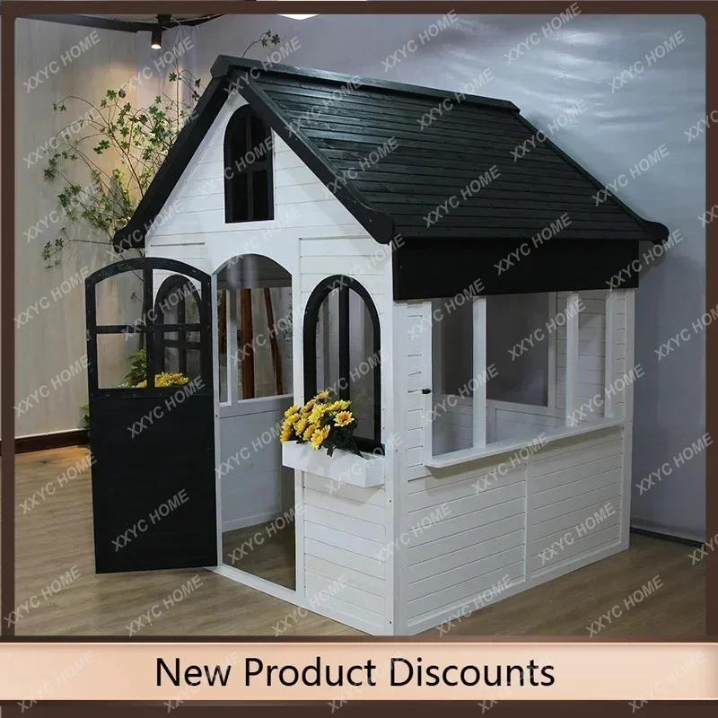 XXGreat discounts  Kindergarten wooden  small house assembly solid wood outdoor indoor mobile game toy wooden house tree hous