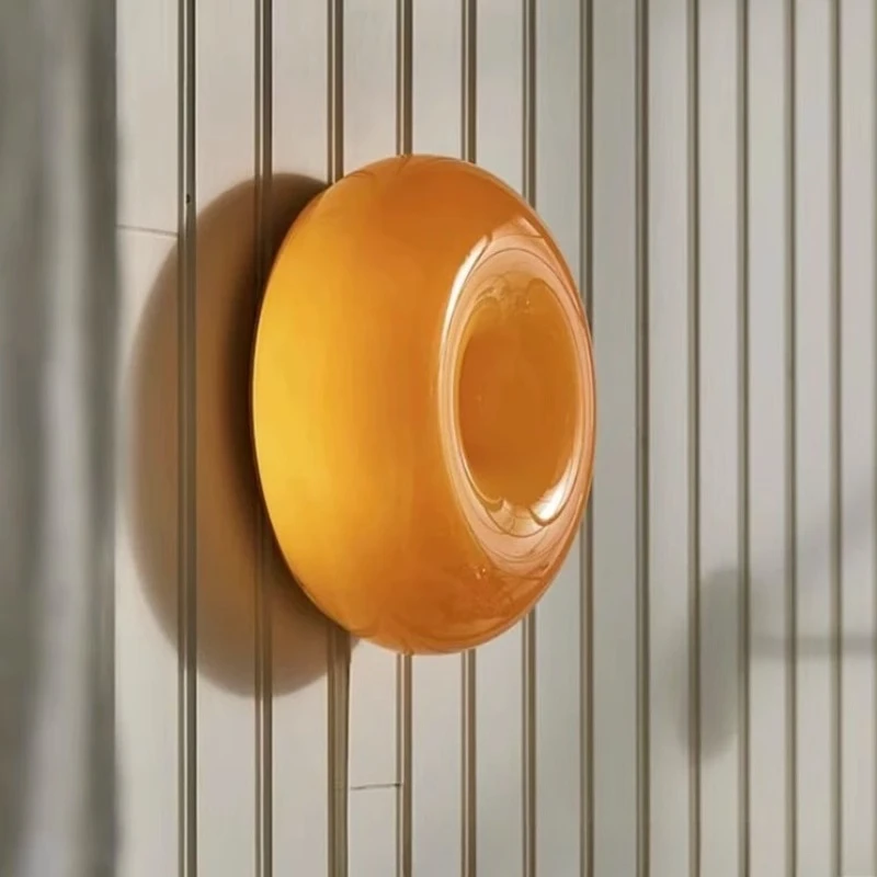 

Donut wall lamp bedroom touch orange Bauhaus bedside atmosphere