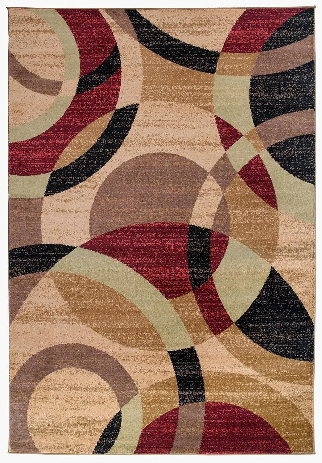 

Modern abstract round rug, perfect for high-traffic areas such as living rooms, bedrooms, home offices, and kitchens,3'3" x 5'3"