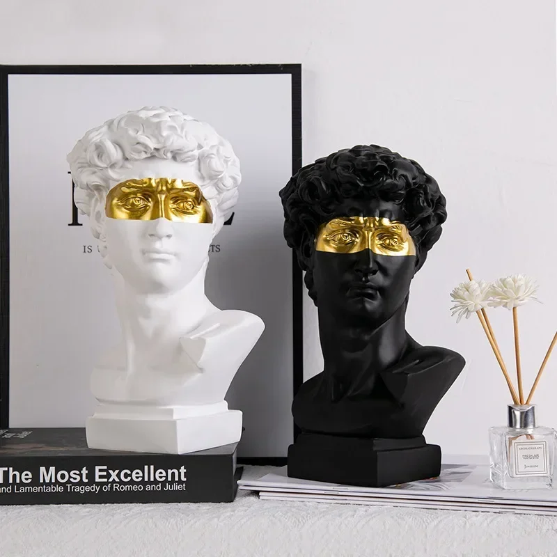 

European Home Decoration David Head ResinStatues Statues Home Decor Modern Abstract Art Bust Sculpture Art Sketch Practice