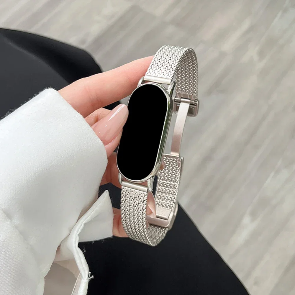 Magnetic Buckle Bracelet for Xiaomi Mi Band 9/8 Strap for Mi Band 8 Strap Stainless Steel Band Miband9/8 for xiaomi 9 Accessorie