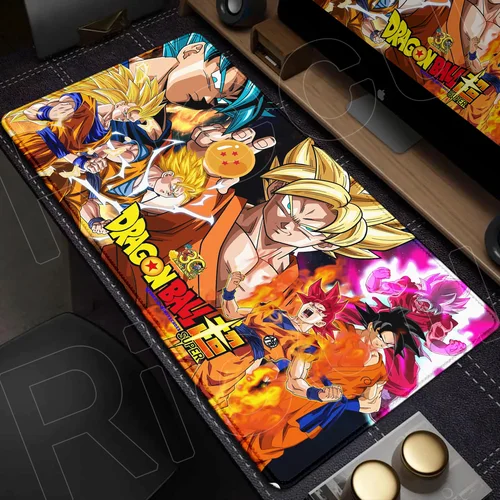 Imagen 2 del producto Alfombrilla de escritorio con teclado y borde de bloqueo para ordenador, impresión HD, 120x60cm, bolas de Anime de gran tamaño, Goku d-dragons, alfombrilla de ratón de goma antideslizante
