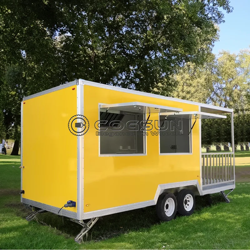 

Cogsun Compact Mobile Kitchen Trailer for Noodles and Stir Fry Quick Service Setup