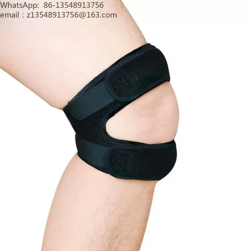 Double Patellar Tendon Strap Knee Brace Support for Basketball Cycling Running Outdoor Sports Pain Relief Adjustable Black