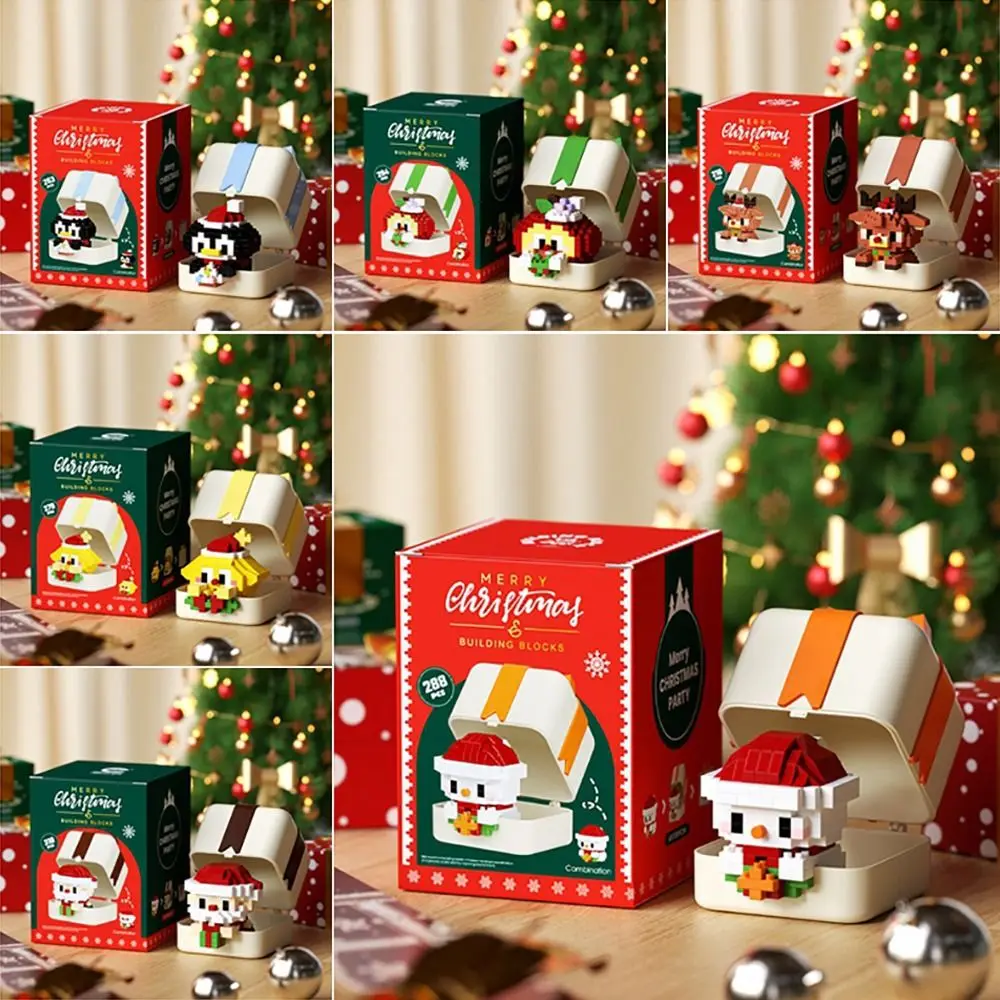 Hochwertige Frohe Weihnachten Bausteine Lernspielzeug Mini Weihnachten Modell Cartoon Kinder Geschenk Mini Ornament