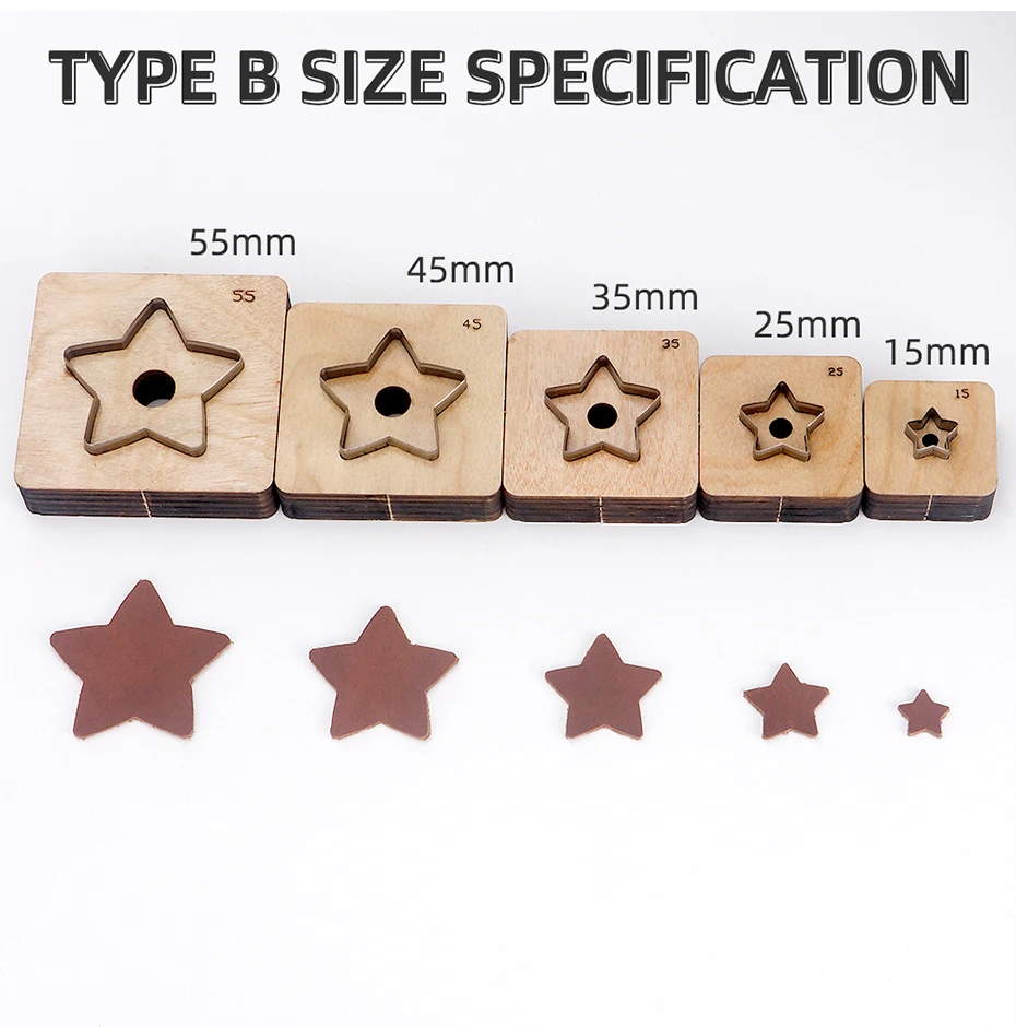Qjh 2,5-5,5 cm Sakura, Blume, fünfzackige Sterne Stahl Leders ch neider, Schneidform für Leder, Stahl Punsch leder Handwerk – Detail 3