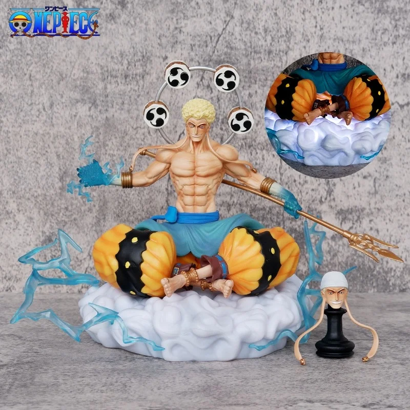 One Piece Anime Figurine Enel Figure 33cm Gk Skypiea Eneru With Led Light Pvc Statue Model Decoration Ornaments Toys