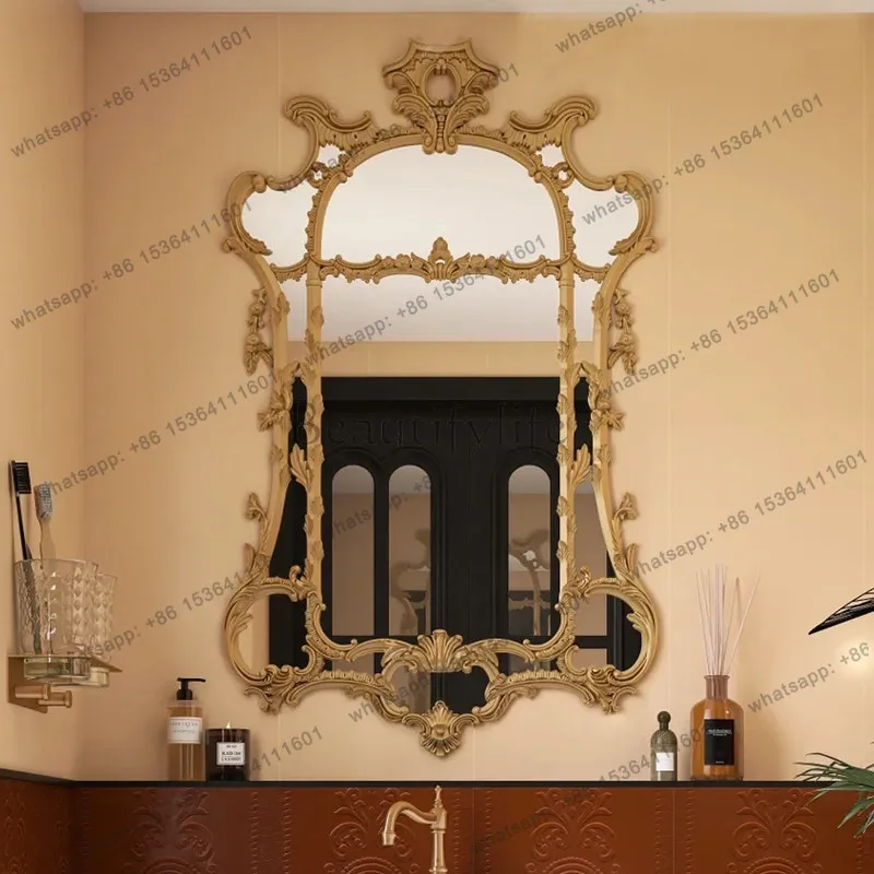 Neoclassical bathroom bathroom mirror French retro fireplace decorative mirror