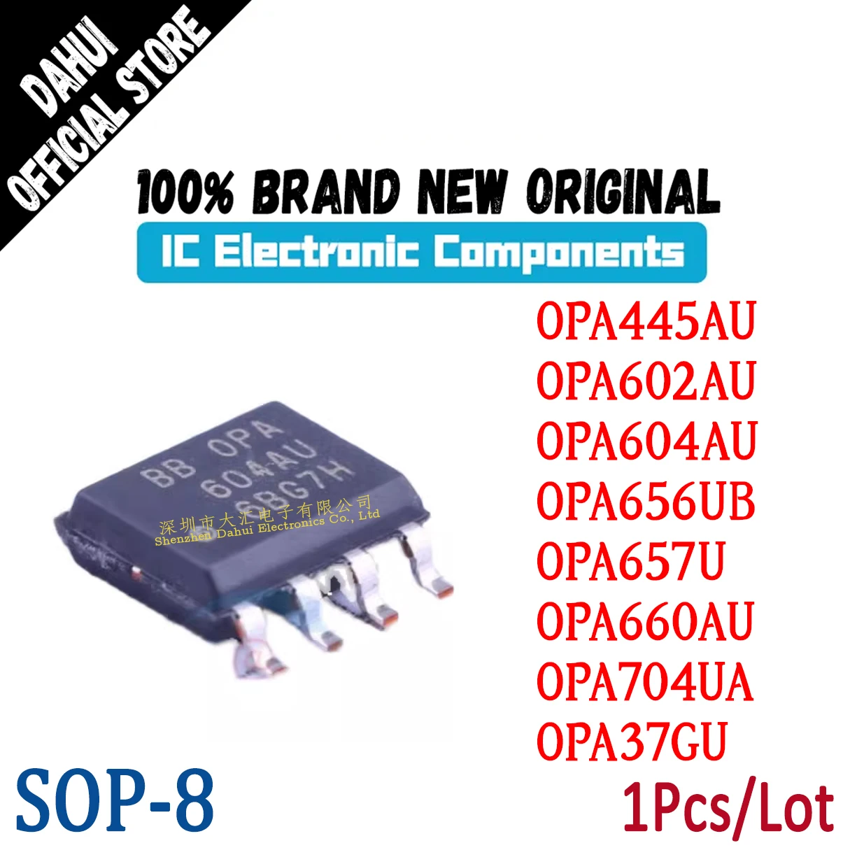 

Quality Brand New OPA445AU OPA602AU OPA604AU OPA656UB OPA657U OPA660AU OPA704UA OPA37GU IC MCU Chip SOP-8