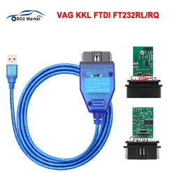 VAG KKL 409 FIATECUSCAN For Fiat FTDI FT232RL FT232RQ For VW/Audi/Skoda/Seat OBD OBD2 409.1 9241A Chip COM Car Diagnostic Tool