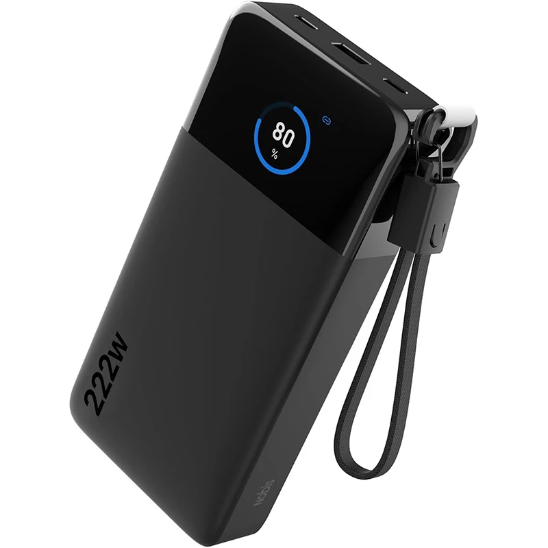 NOBIS 222W 25000mAh Super Fast Charging Power Bank with Smart Digital Display Multi-Port for Laptops Tablets IPhone 17/16/15/14/13 Samsung S26/S25/S24/S23