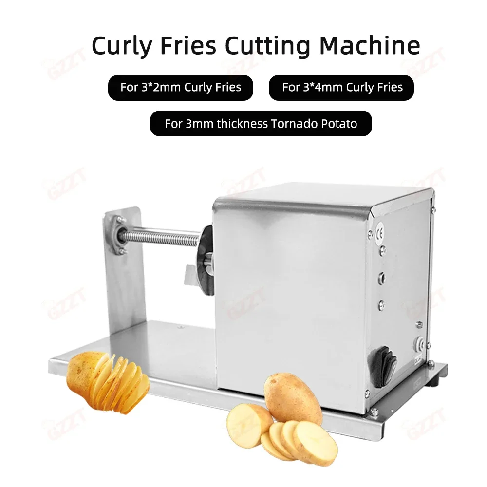 Full Stainless Steel 1mm Thin Potato Chips Machine Commercial Spiral Potato Tower Making Machine Rotary Potato Tower Machine