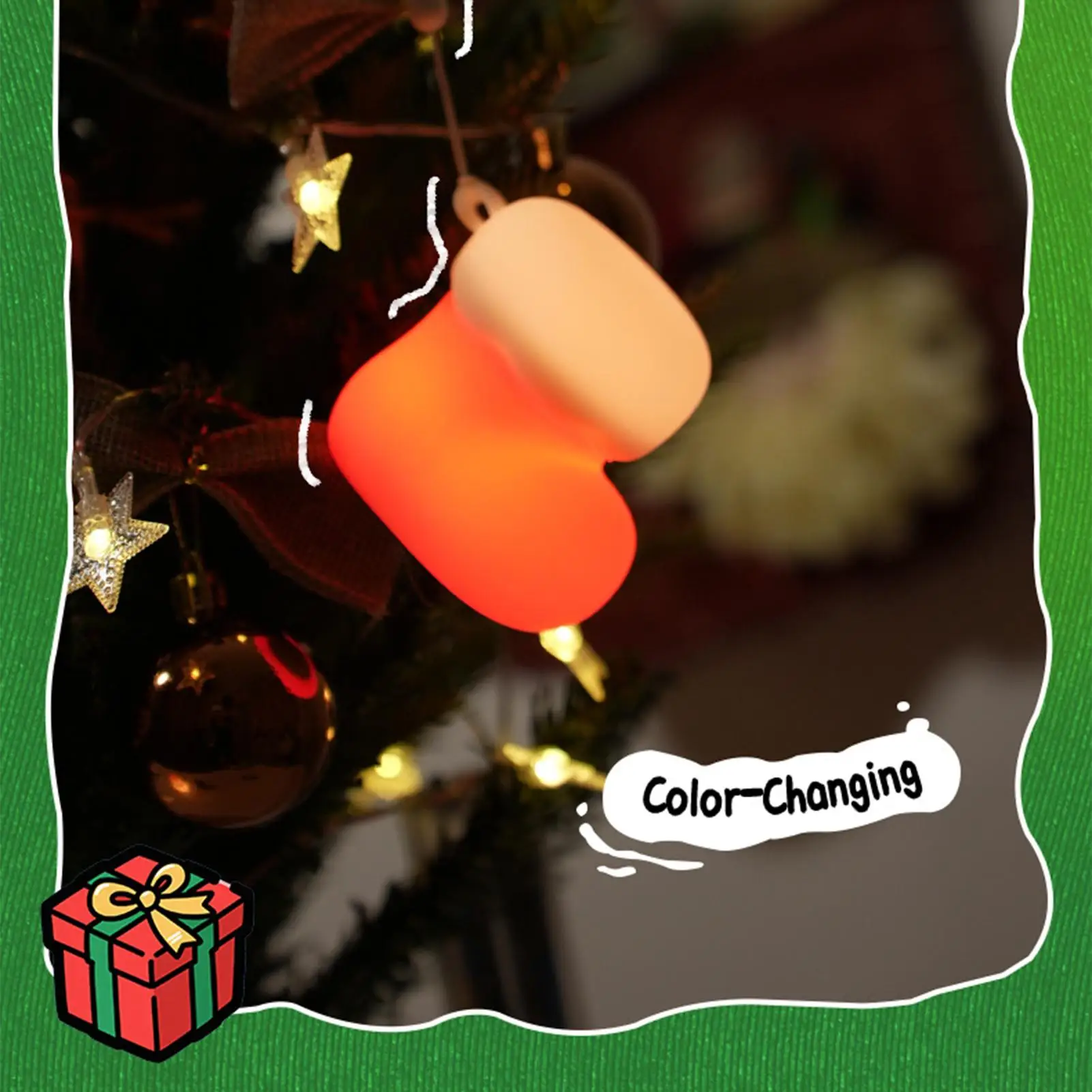 

Рождественский ночник, перезаряжаемый на батарейках, силиконовый детский ночник с управлением на кране, Рождественский ночник с регулируемой яркостью