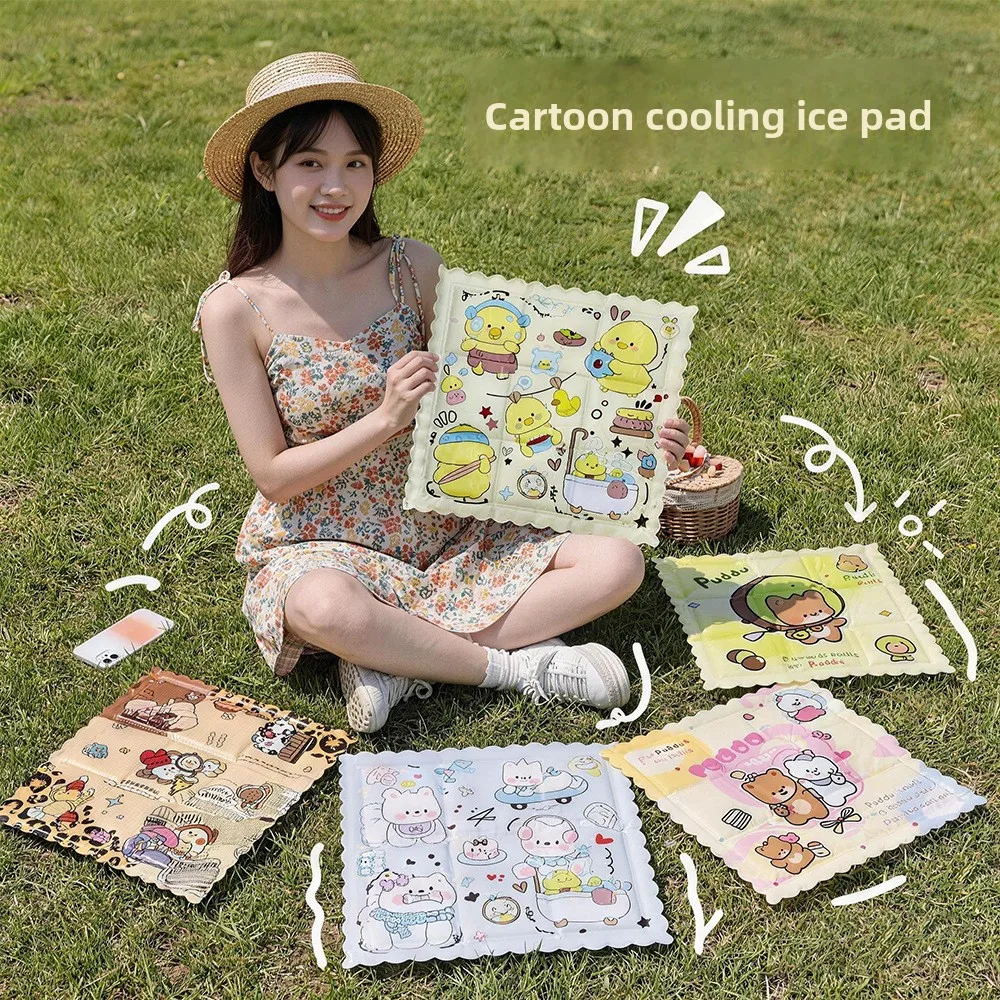 New summer multi-functional ice pad cooling artifact classroom home gel enlarged seat cushion car supplies cartoon cold pad