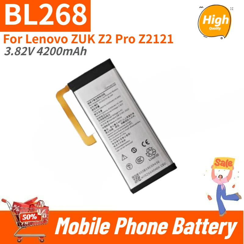 

BL268 High Quality Phone Battery 3.82V 4200mAh For Lenovo ZUK Z2 Pro Z2Pro Z2121 Brand New Replacement Battery