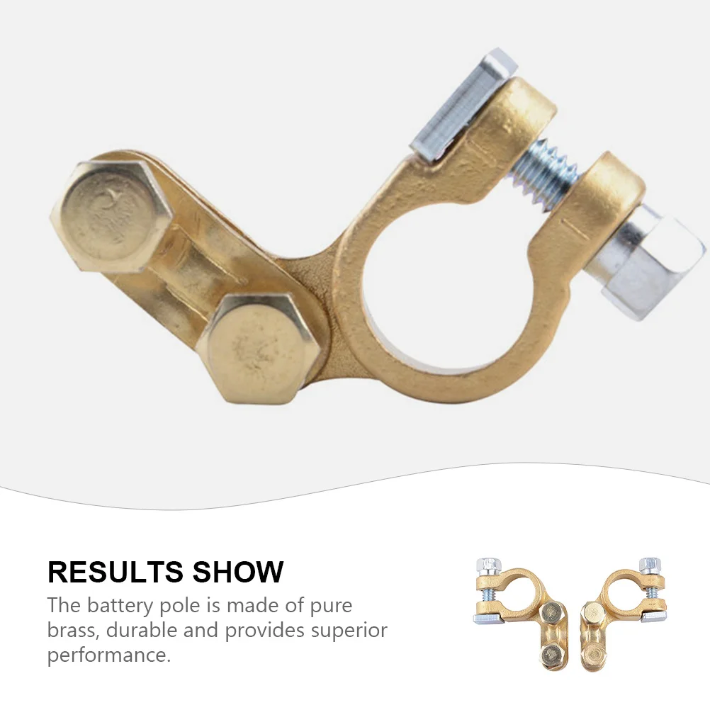 

1Pair Terminal Clamps Pure Brass Heavy Pole Clamp Set Universal Connection Terminal Parts Heavy Pole Clamp