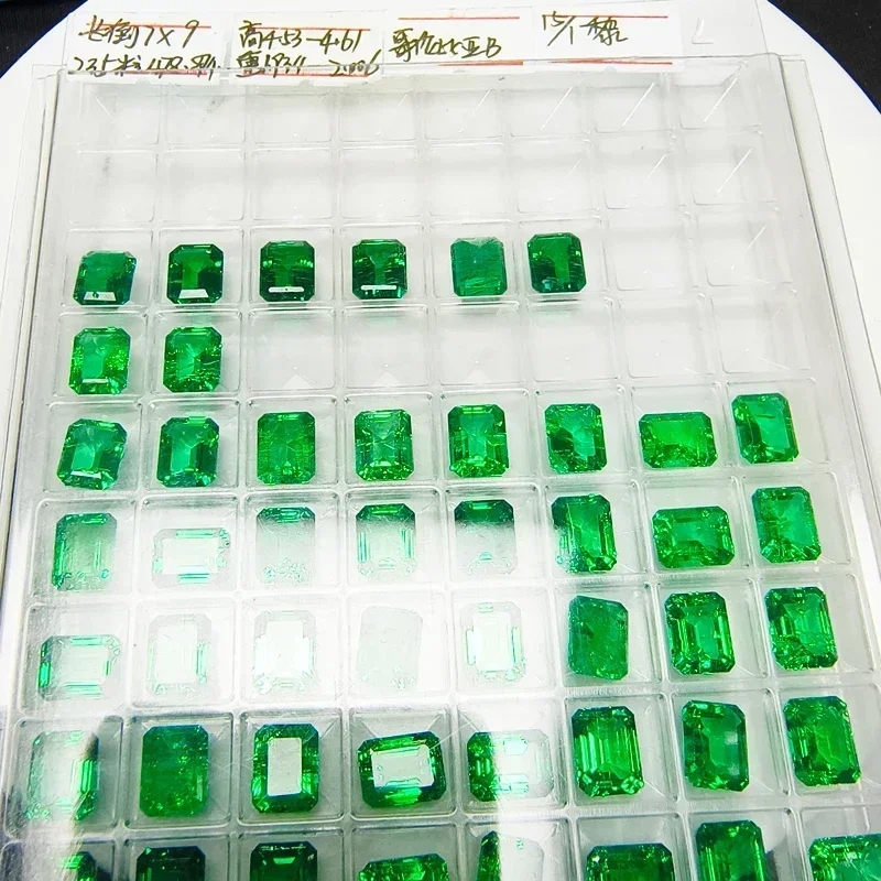 

NEW Lab Grown Columbia Emerald 7x9mm Emerald Cut For Jewelry Making DIY Ring Necklace Earrings Main Materials Seletable Certific