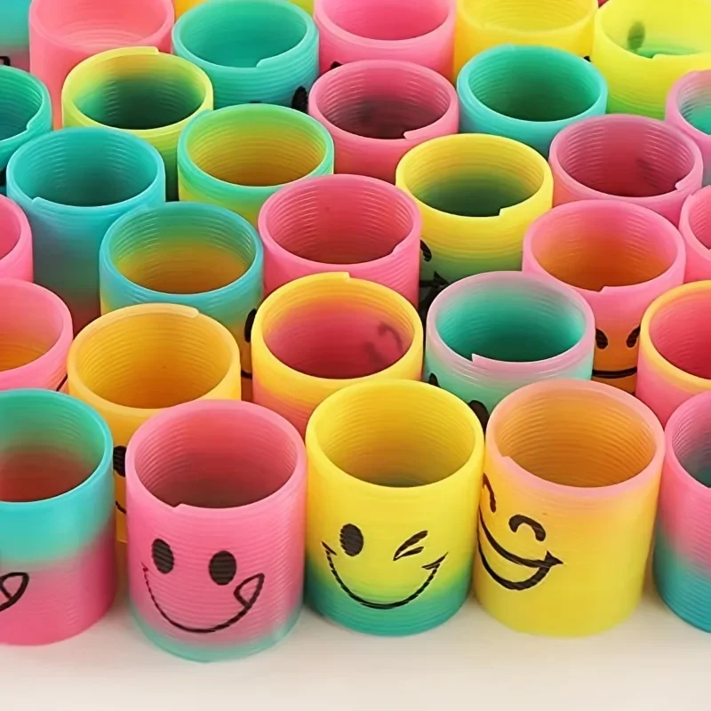 1/6/12PCS Rainbow Magic Springs Circle Toys Children Birthday Party Favors Giveaway Gifts Souvenir Kindergarten Guest