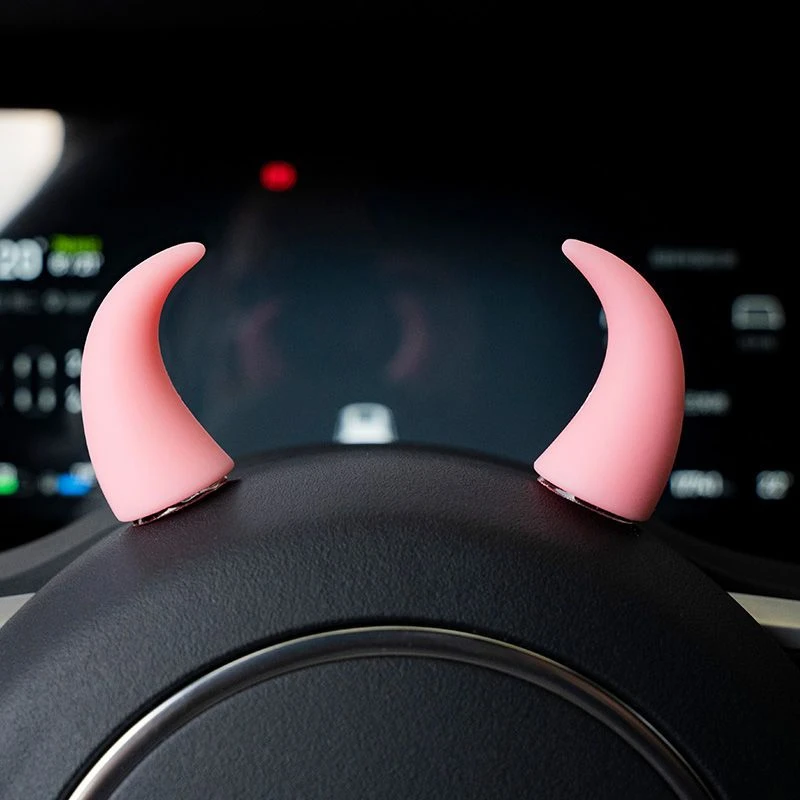 Car steering wheel dashboard demon horn decoration personality creative tachometer display outlet decoration