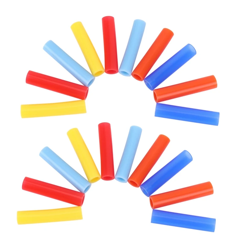 

20Pcs Assorted Colors Reusable Silicone Straws Tips Covers For 0.24Inch 6Mm Stainless Steel Drinking Straw