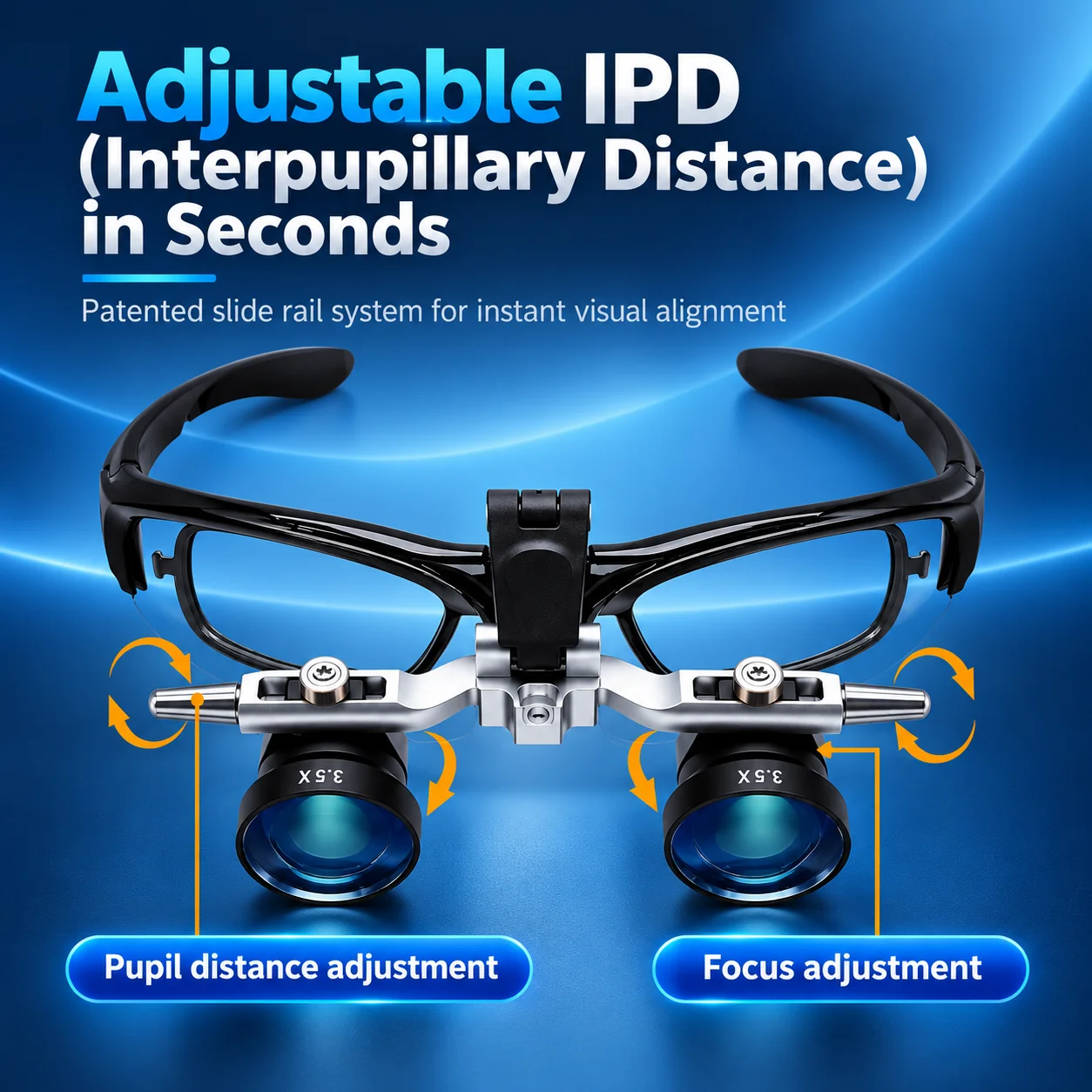 Dental Binocular Loupes 3.5X Medical Magnifier Binocular Magnifying Glass With 5W LED Headlight Dentistry Surgical Loupes
