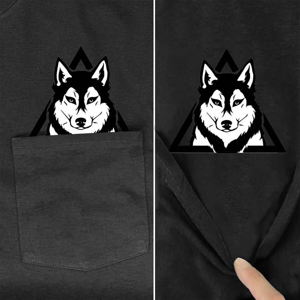 CLOOCL 100% Cotton T-shirts Fashion Brand Husky Black White Printed Pocket Tees Harajuku Short Sleeve Tops Woman Tshirts