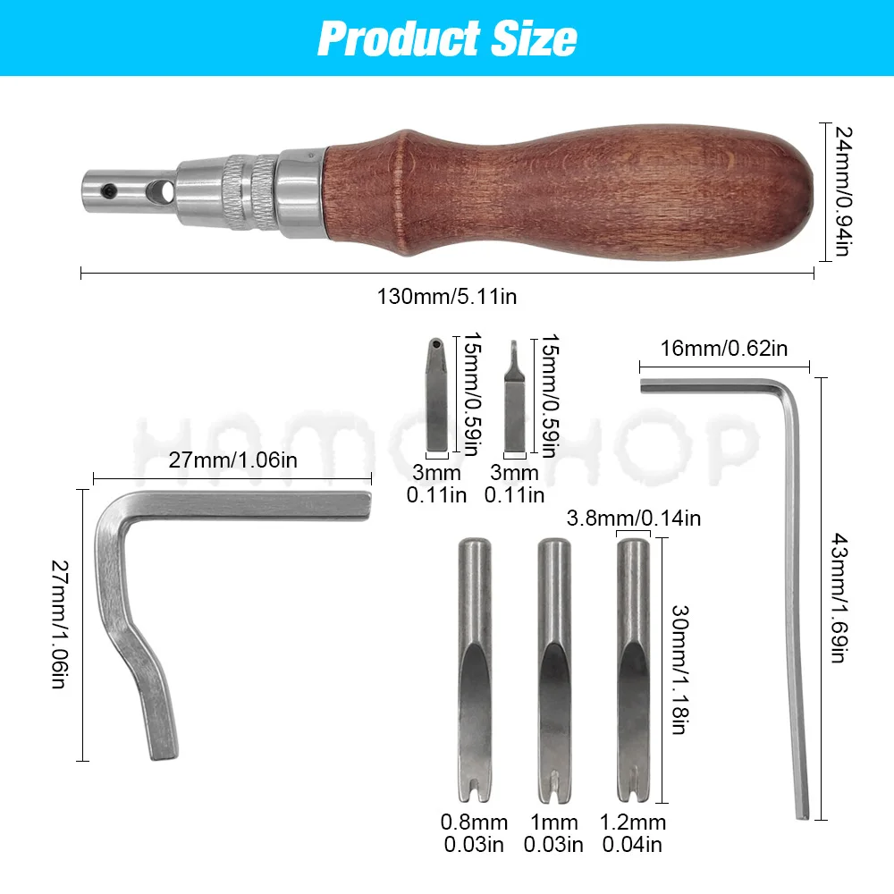 7 in 1 Professional Adjustable Stitching and Slotting Crease  Leather Craft DIY Handmade Multifunctional Trimmer Leather Tools