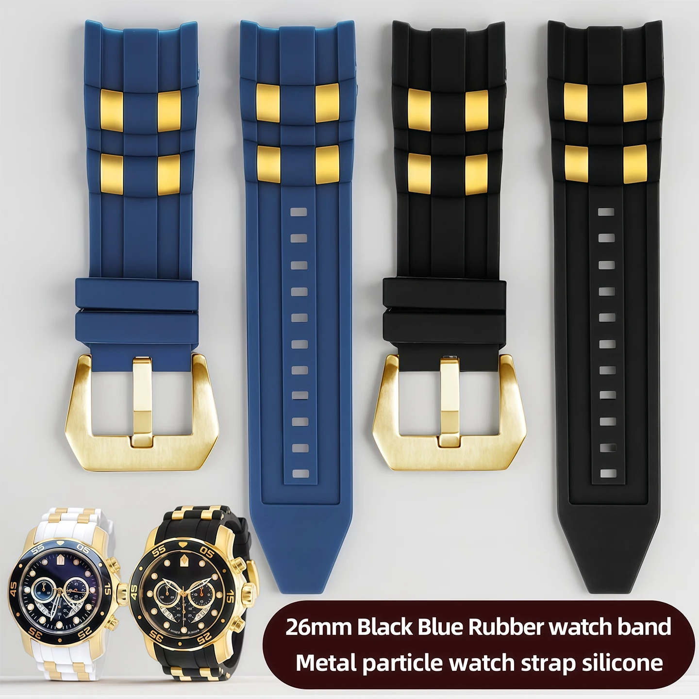 26Mm Black Blue Rub…