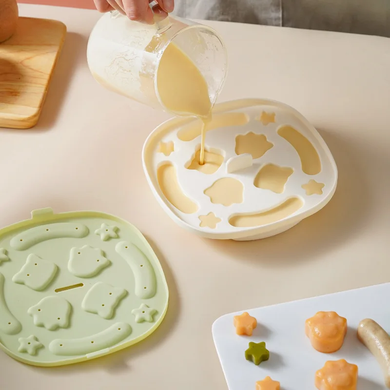 Baby Complementary Food Mold Can Steam Food Grade High Temperature Resistant Tool Home Baby Cat Paw Rice Cake Steaming Cake Mold
