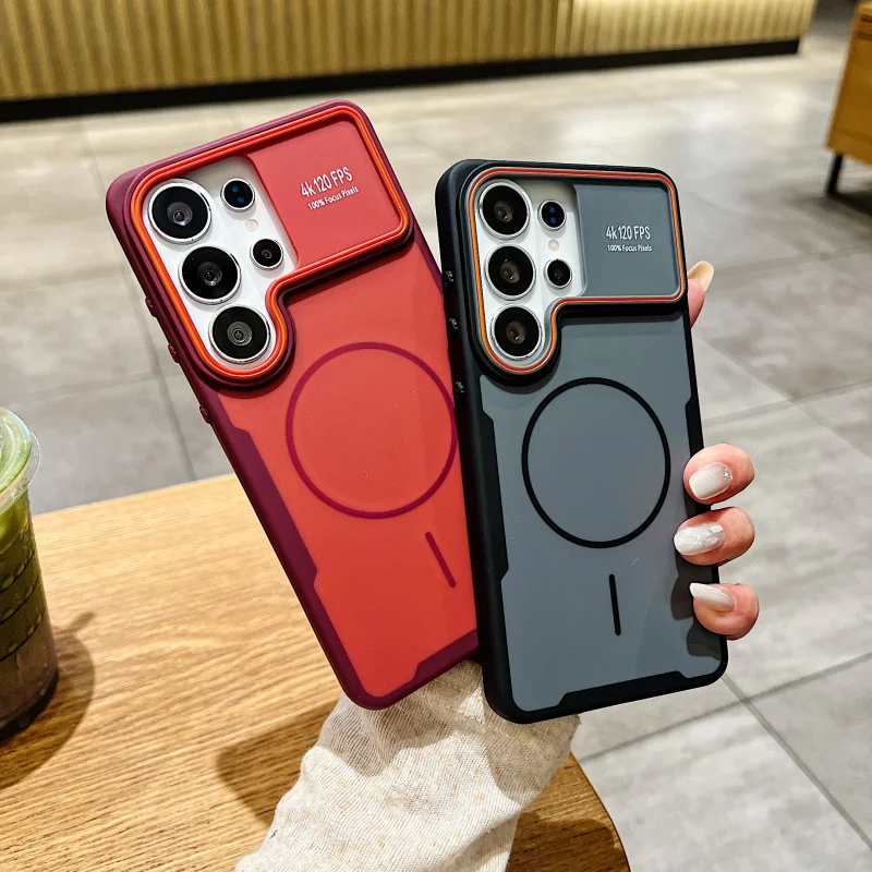Luxury Armored Matte Magnetic Phone Case for Samsung Galaxy S26 S25 S24 UItra With Magsafe Anti Drop Design Protective Cover