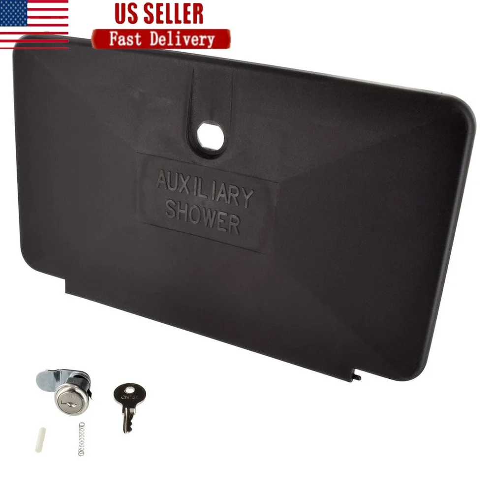 

Сменный пластиковый замок для внешней душевой двери, устойчивый к выцветанию, устойчивый к ультрафиолетовому излучению, регулируемые размеры 12-3/8 Вт x 7-3/8 ч, черная отделка