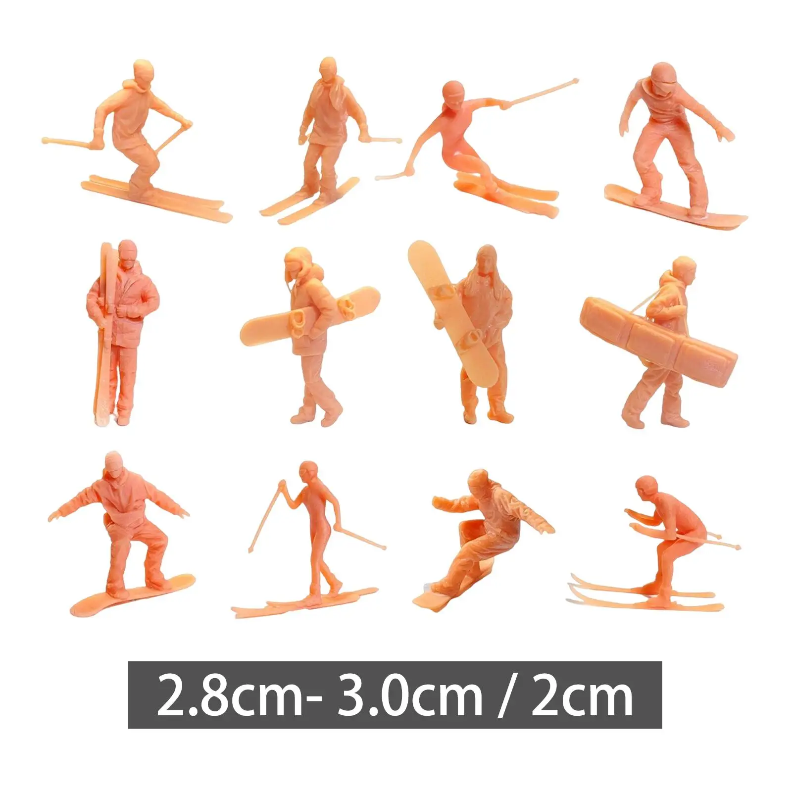 Realistic ski figures landscape landscape layout small statue DIY micro