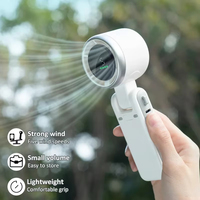 USB Foldable 100-Speed Violent Mini Powerful Turbo Fan Rechargeable Strong Wind Outdoor Buckle Portable High-Speed Handheld Fan