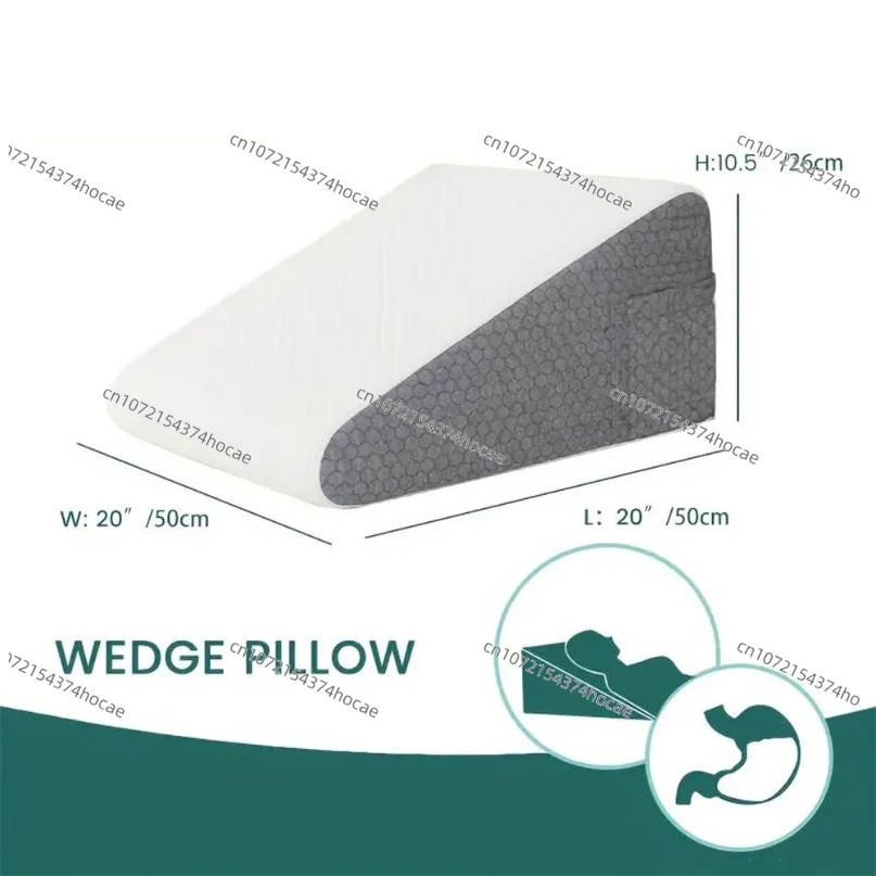 Bed Wedge Pillow for Sleeping, Soft Memory Foam Top, Triangle Pillow Wedge, Body Positioners for Leg Elevation, Snoring Relief