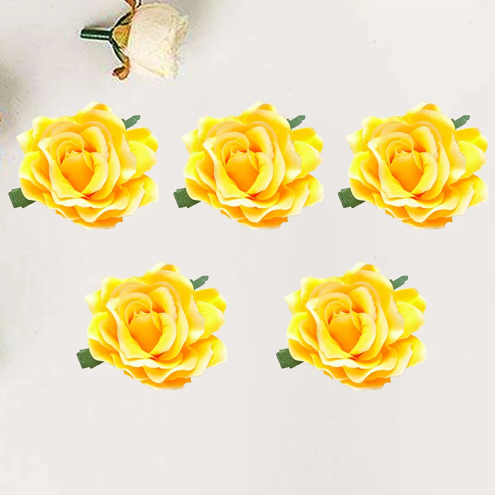 

5pcs 10Cm Large Rose Brooch Pin Cloth Flower For Wedding Bridal Dress Accessory Evening Party Prom Floral Clip Hair Styling Tool