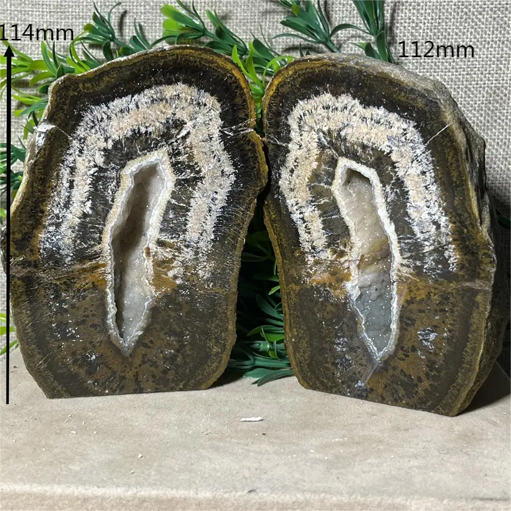 A Pair Natural Crystal Druzy Agate Specimen Quartz Geode Stone Reiki Quality Beauty Healing Minerals Spiritual Home Decoration