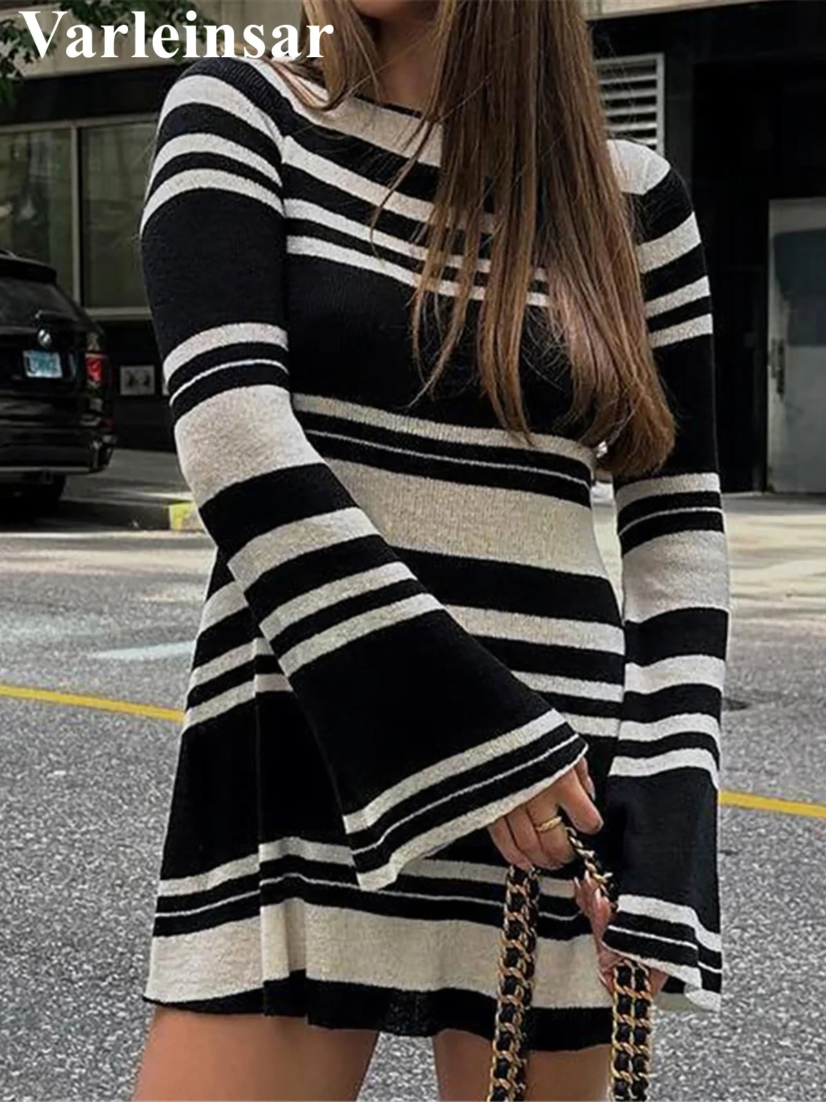 مخطط عارية الذراعين كم طويل الكروشيه محبوك تونك الشاطئ التستر التستر فستان الشاطئ ملابس الشاطئ ملابس الشاطئ الإناث النساء V6037