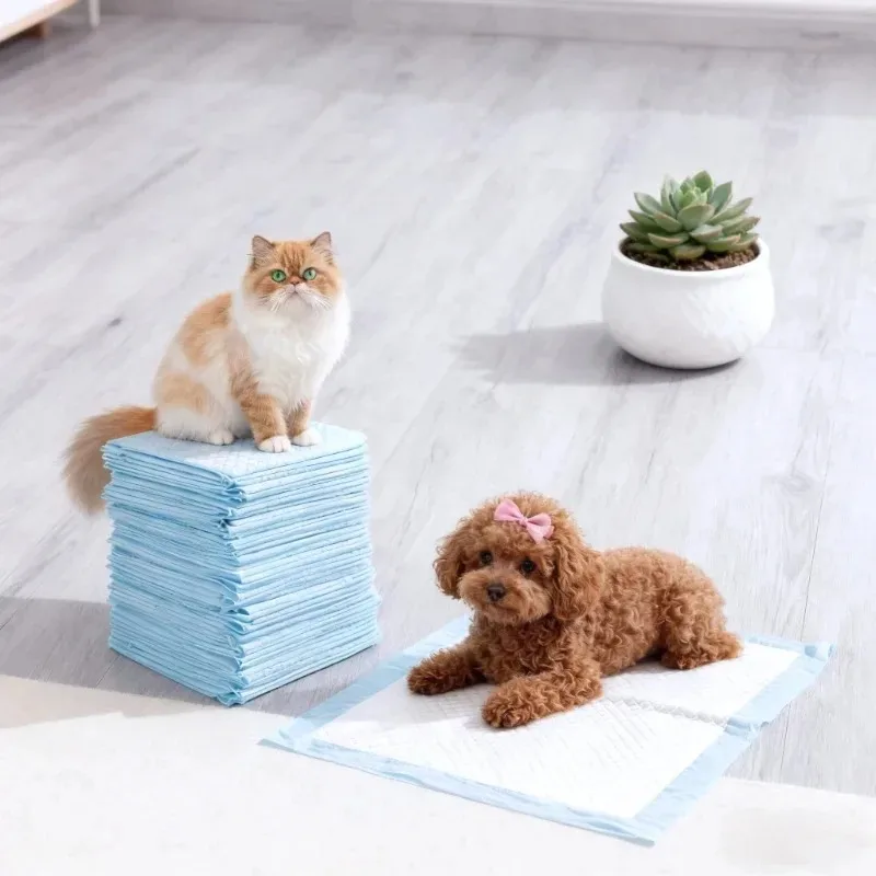 20PCS Disposable Pet Training Pads, Absorbent Diaper Cushion Mats for Dogs Cats Rabbits, Indoor Pet Toilet Cleaning Supplies