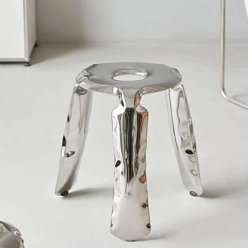 Stainless Steel Stools Nordic Minimalist Stools Creative Irregular Balloon Artistic Low Chairs Luxury Living Room Furniture