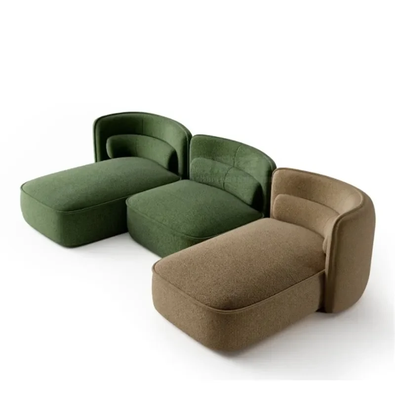 for Italian Minimalist Small Apartment Living Room Fabric Contrasting Color Module Sofa Designer Free Square Bed and