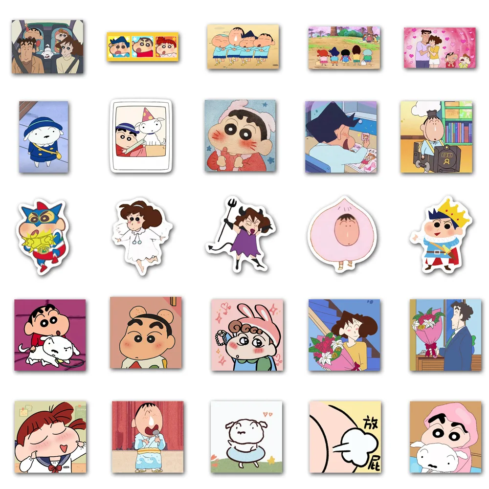 50 Crayon Shin-Chan Series Anime Cartoon Decoration Hand Account Diary Notebook Refrigerator Mobile Phone Computer Stickers