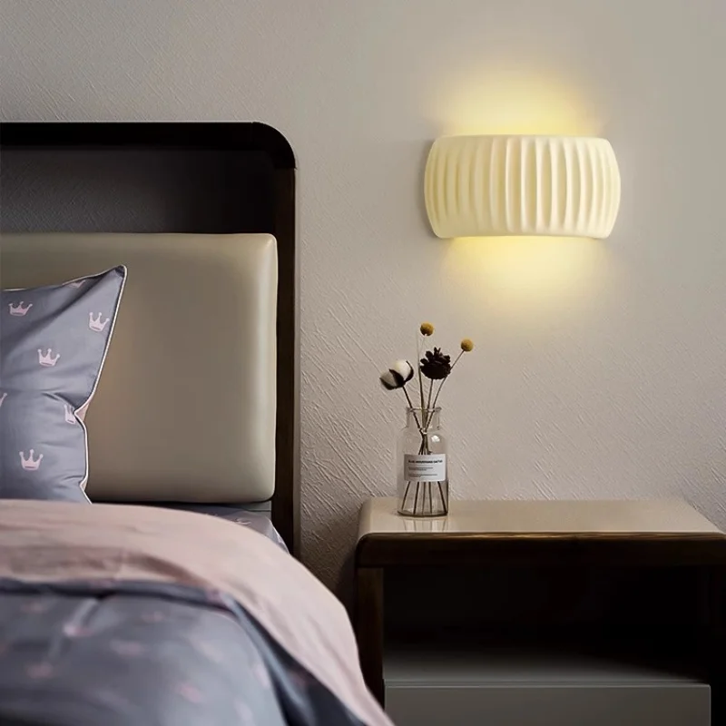 french-creative-cream-pumpkin-wall-light-bedroom-bedside-resin-acrylic-led-wall-lamp-nordic-corridor-home-decoration-lightings